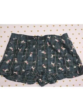 Victorias Secret PINK Dogs Plaid Small Sleep Shorts Boxers Pajama Bottoms